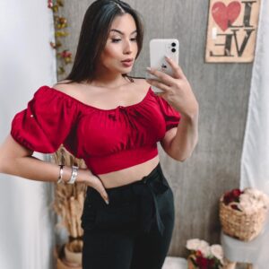 Cropped ciganinha amarração nas costas